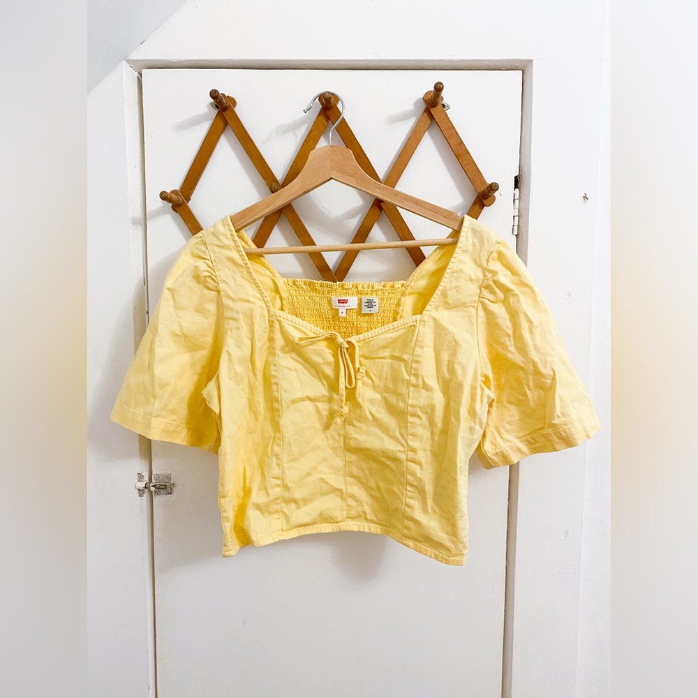 Levi's Yellow Cotton Crop Blouse